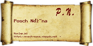 Posch Nóna névjegykártya